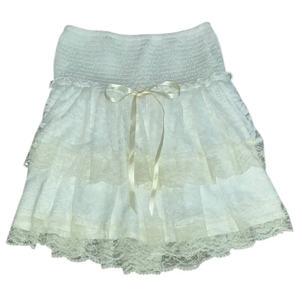 SHEIN Lace Patchwork Mini Skirt